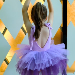 Girls Lilac and Purple Ballet Dance Dress Tutu Skirted Leotard, Ballerina Outfit for Toddler Girls, Tutu Dress Party Costumes for Ballerina