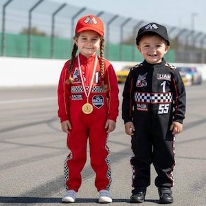Personalisiertes Rennauto-Geburtstagskostüm für Kleinkinder - Auto Jungen-Rennoutfit, Kleinkind-Racer-Anzug, Baby-Racer-Kostüm, Fast One Geburtstag