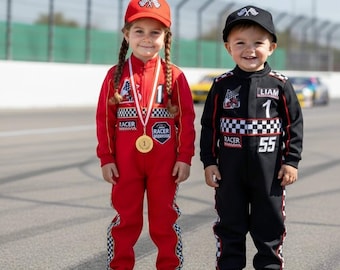 Personalized Toddler Race Car Outfit – Racing Suit for Birthdays, halloween costume