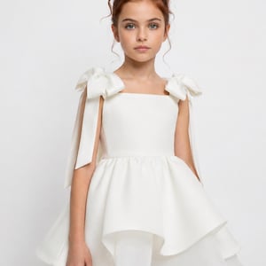 tween party dresses FBZ White Rosette Dress Perfect for parties Kenzie's Party Dress & Skirt