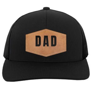 Personlig pappa-truckerkeps, vegansk läderpatch med snapback, fars dag-present, födelsedagspresent till pappa-keps