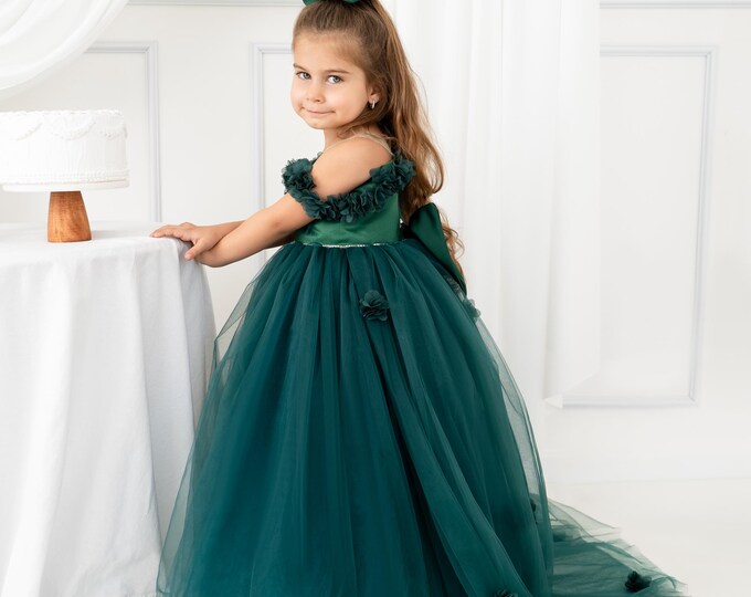 Vestido De Niña De Flores De Encaje De Marfil - Dama De Honor