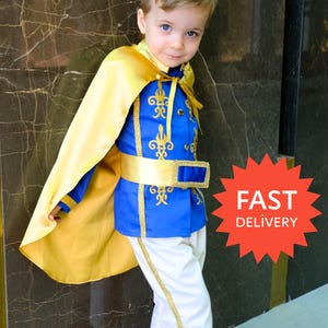 Baby boy blue prince suit, charming prince look costume, regal boy storybook prince suit, customized birthday prince costume baby boy