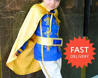 Baby boy blue prince suit, charming prince look costume, regal boy storybook prince suit, customized birthday prince costume baby boy