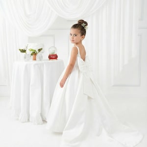 White Flower Girl Dress With Train - Etsy White Flower Girl Dress With Train - Etsy