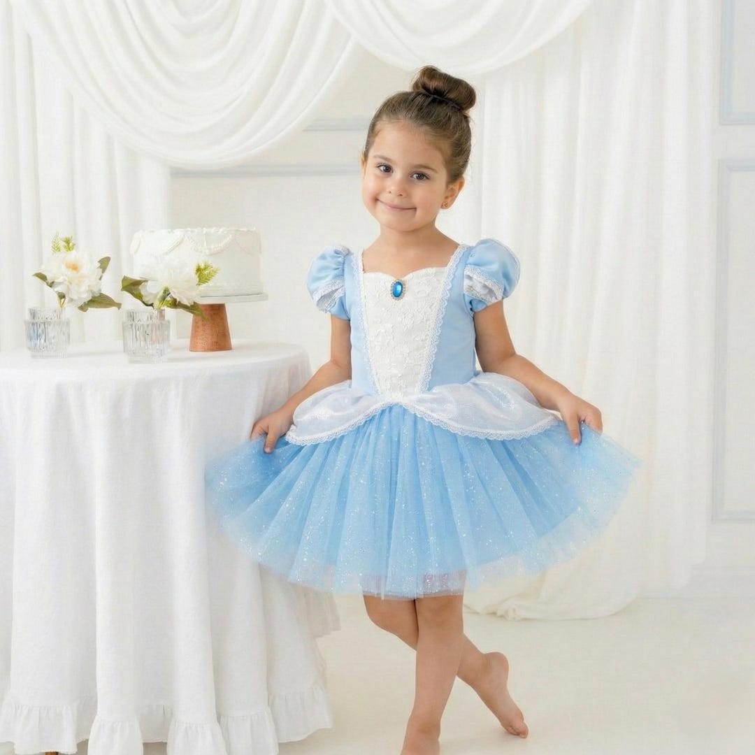 Spring R Cartoon Blue Tulle Princess Dress, Cartoon Tutu for Toddler, Spring Baby ...