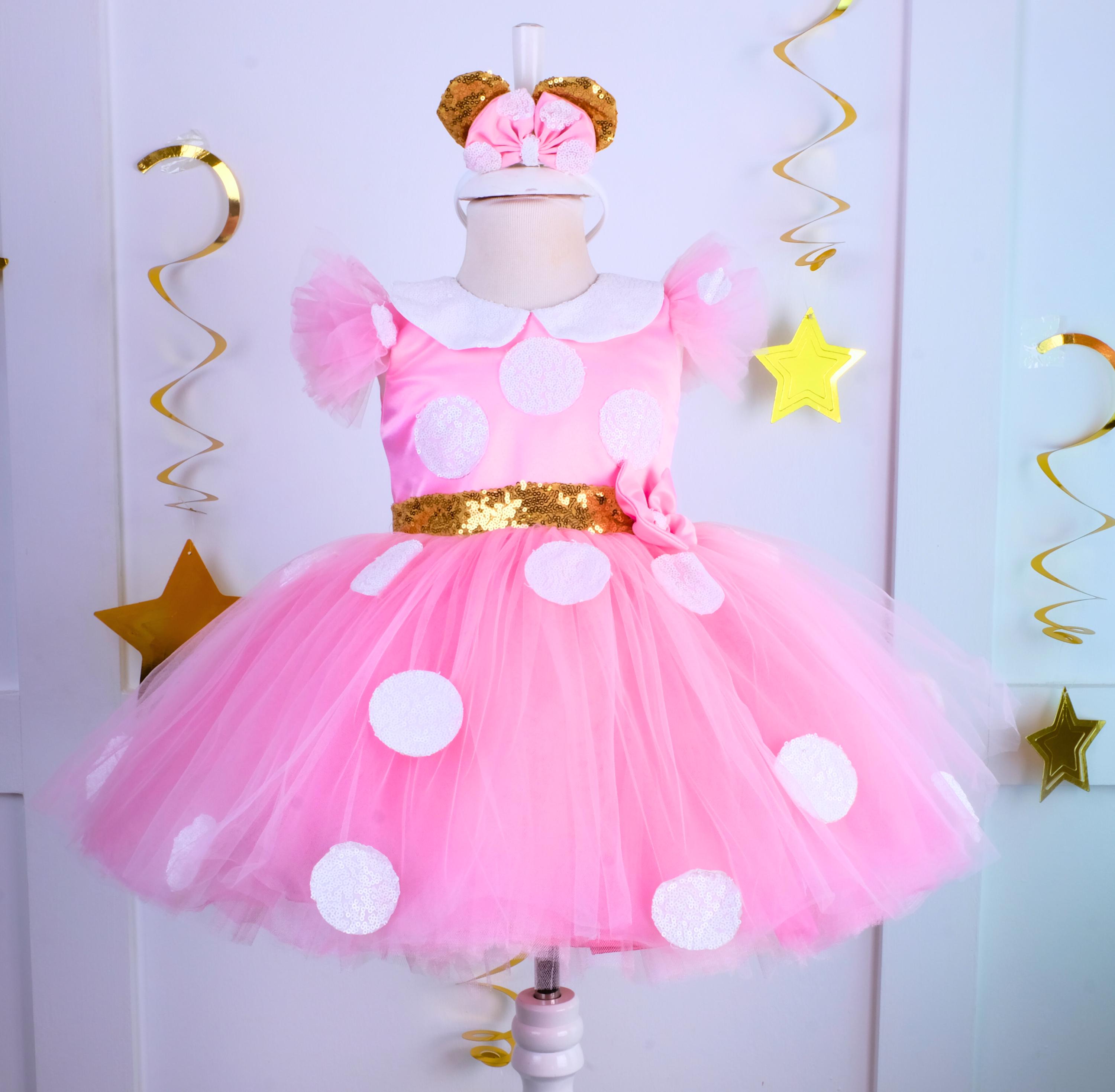 Fluffy Pink Tutu Dress for Baby's First Birthday