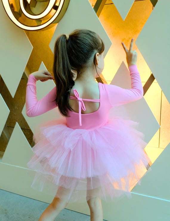 Pink Tutu Dress, Long Sleeve Ballerina Outfit, First Birthday Cake Smash Pink Tutu Dress, Long Sleeve Ballerina Outfit, First Birthday Cake Smash