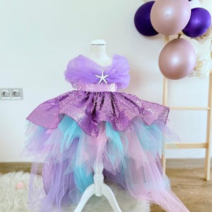 Sukienka syrenki dla dziewczynek, kostium syrenki dla maluchów, sukienka z cekinami dla dziewczynek, przyjęcie urodzinowe na Halloween, sukienka małej syrenki, sukienka dla niemowląt księżniczki morskiej