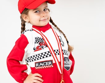 Disfraz de coche de carreras de cumpleaños para dos niños, traje de carreras F1 para segundo cumpleaños, mono para niños pequeños, atuendo de piloto personalizado, ropa de fiesta.