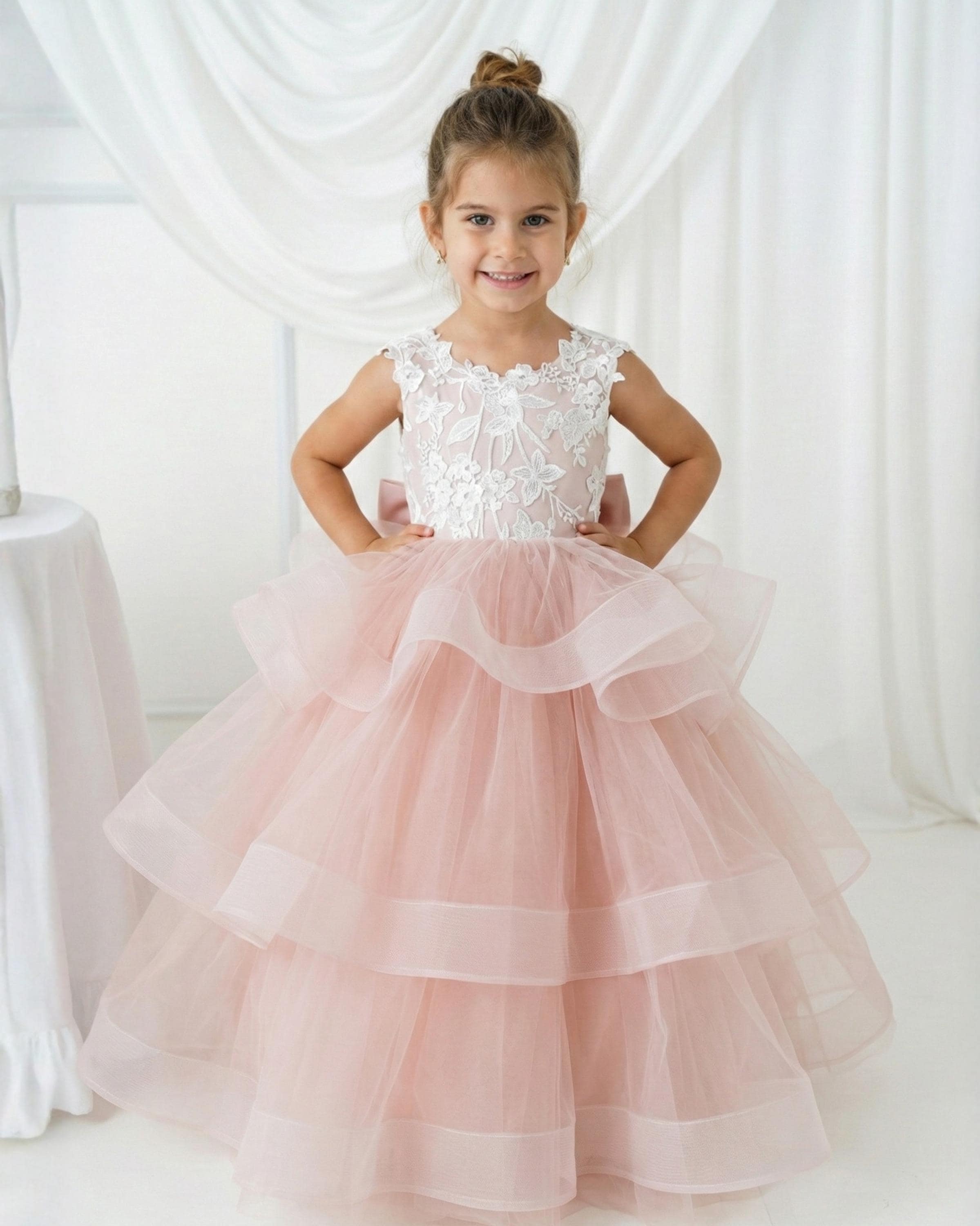 etsy dusty rose bridesmaid dress Elegant High Neck Dusty Rose Long Bridesmaid Dress – FancyVestido main image 1