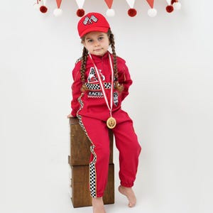 Disfraz de coche de carreras / Mono de carreras para niños pequeños / Traje de cumpleaños para niños / Traje de carreras personalizado