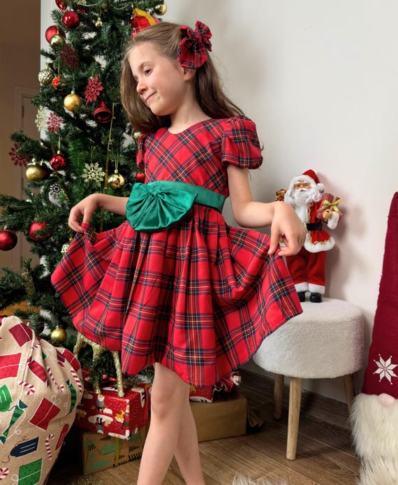 mommy daughter holiday dresses Sinhoon and Me Outfits Mother Christmas Matching Dress Long Sleeve Plaid New Year Clothes (Daughter,4-5T) Made with high Family Christmas Outfit Matching Christmas