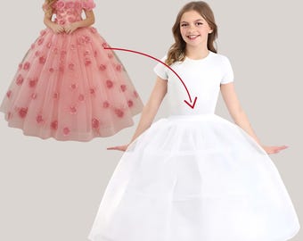 Crinolina per gonna a cerchio da ragazza, sottogonna da principessa, abito da ballo voluminoso