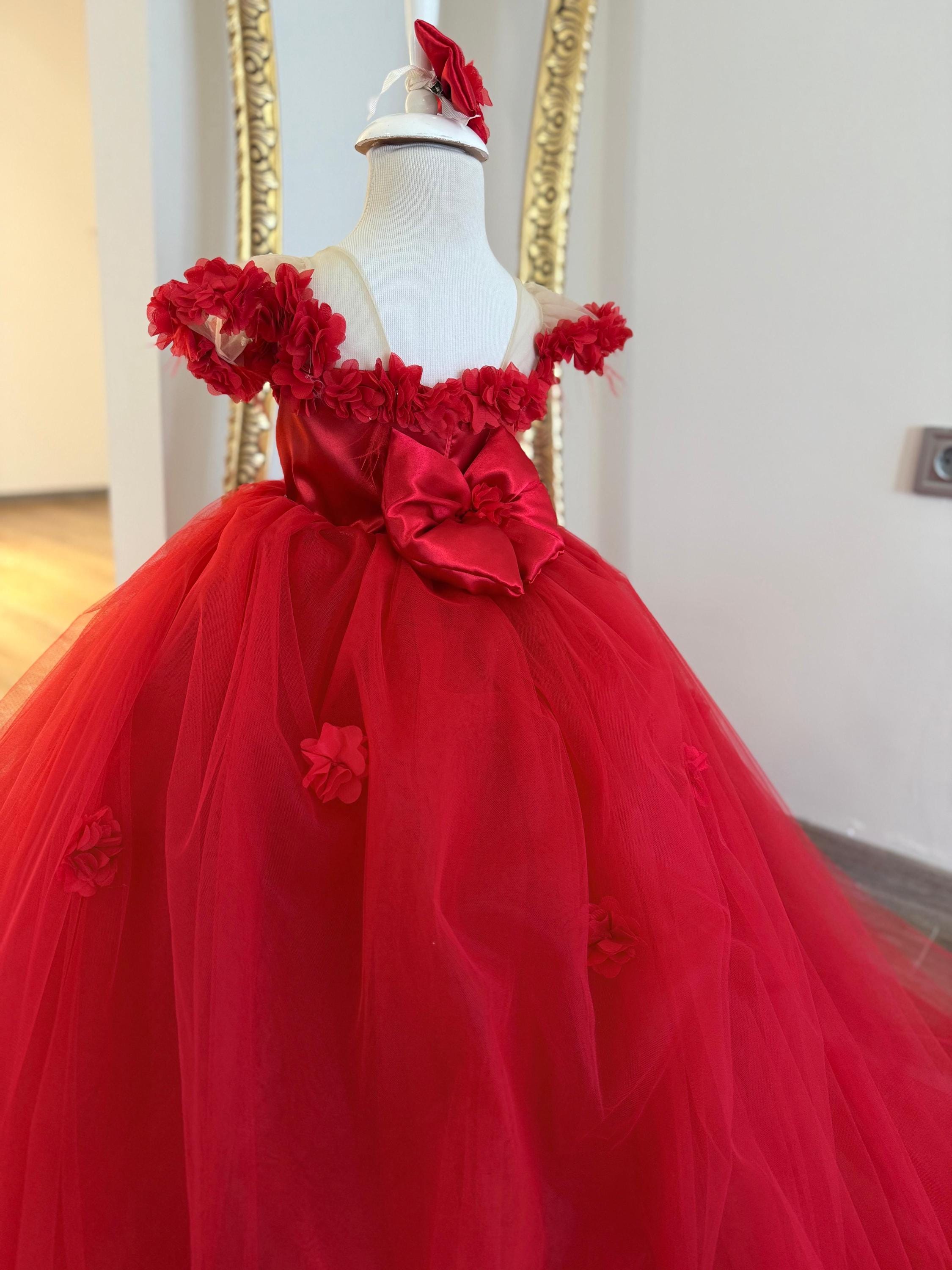 Red Dress With Long Tail - Etsy