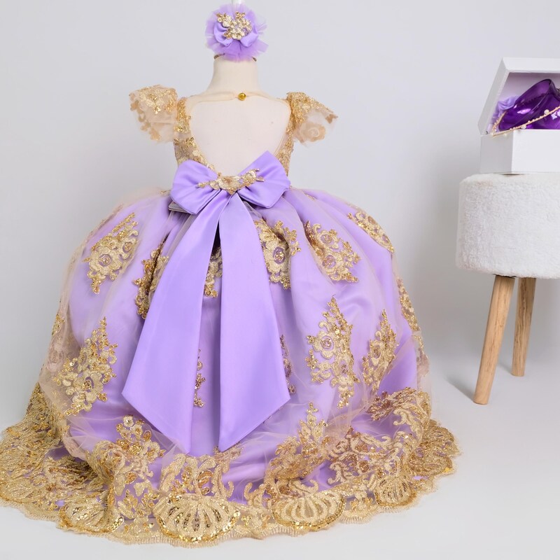 Elegant Baby Girls Ball Gowns Toddler Birthday Costume Dress