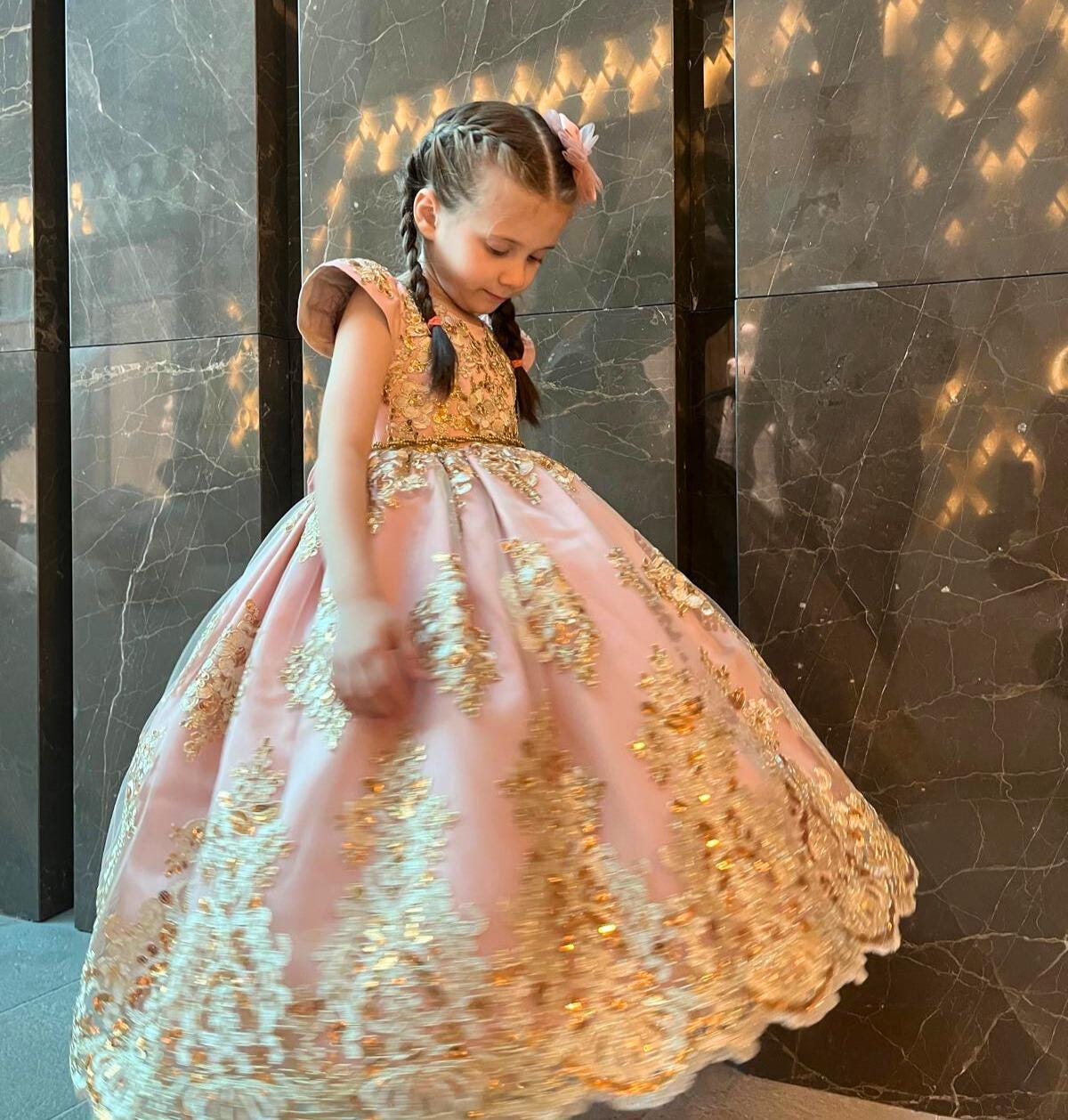 gold quince dress Rachel Allan RQ2202 sage green Glitter Rose Gold Quinceanera Dress