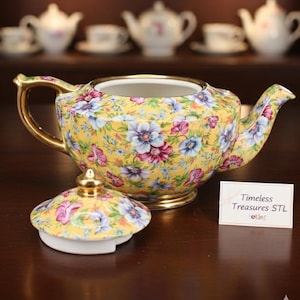 Rare Vintage James Sadler "Sophie Chintz" 6-Cup Teapot