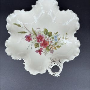 Porcelain Floral Candy Dish with Hand-Painted Delicate Design