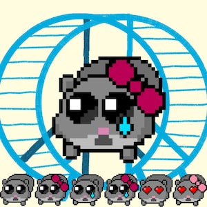 Cute Sad Hamster Meme Discord Emotes | Cute Pixel Art Hamster