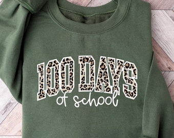 Chemise 100 Days Of School à imprimé léopard