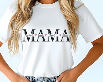 Custom Mom Shirt with Kids Names, Personalized Mothers Day Gift