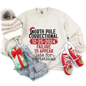 North Pole Correctional Christmas Shirt, North Pole Christmas Matching Family Sweatshirt, Merry Christmas Sweatshirt, Group Christmas shirt