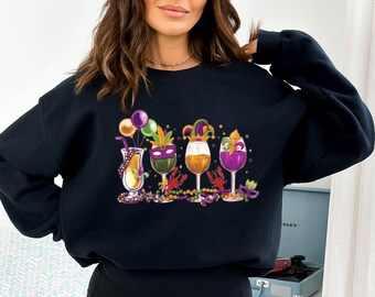 Mardi Gras Drink Sweatshirt: New Orleans Carnival Party Shirt