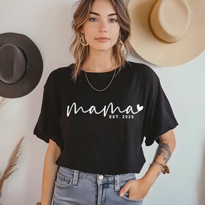 Mama Est Year Shirt, Mothers Day Gift For Mom, Custom Mama Shirt, Pregnancy Announcement, Mom Birthday Gift, Unique Mom Gift