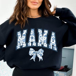 Mama Coquette Sweatshirt, Trendy Floral Mom Shirt