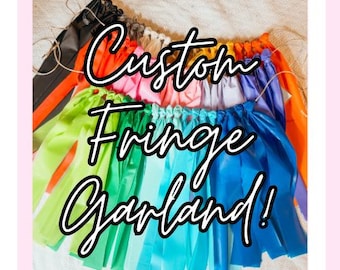 Guirlanda de franjas para festa | Guirlanda de borlas personalizada | Guirlanda de fitas | Faixa para cadeira alta | Faixa para 1º aniversário