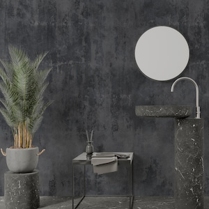 Carta da parati industriale in cemento grigio antracite, carta da parati rustica con texture urbana, arredamento per loft e moderno, murale in vinile rimovibile con adesivo staccabile