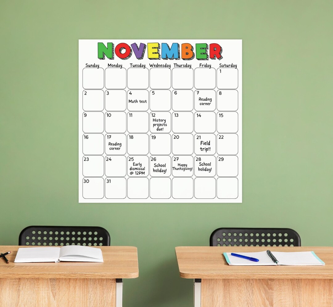 Jumbo Wall Calendar, Giant Wall Calendar, Large Wall Calendar, Modern ...