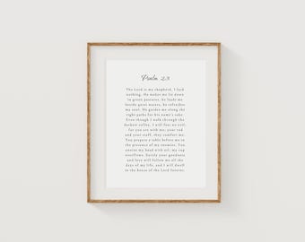 Psalm 23, Christian Wall Art,Bible Verse Wall Art,Bible Verse Print,Scripture Wall Art,Christian Home Decor,Minimalist Bible Art