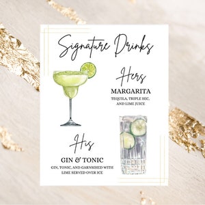 Bar à boissons signature Margarita and Gin & Tonic