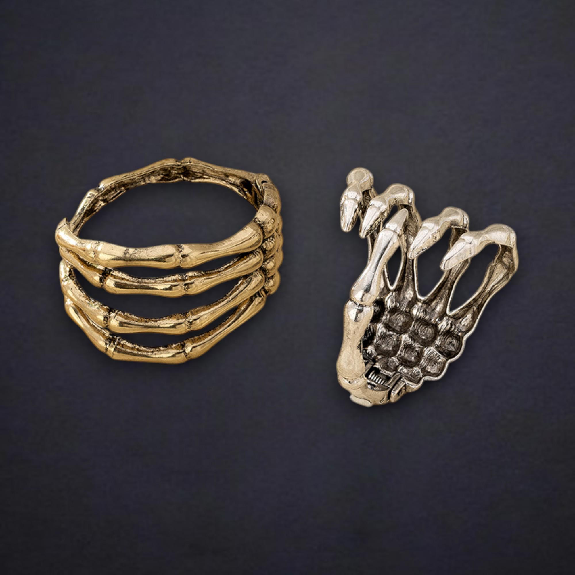 Skeleton Hand Cuff Bracelet – Adjustable Gothic Halloween Bangle - Etsy