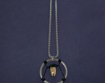 Cyberpunk Gothic Bullet Necklace – Stainless Steel Punk Pendant, Industrial Streetwear Jewelry for Him, Dark Aesthetic Statement Gift