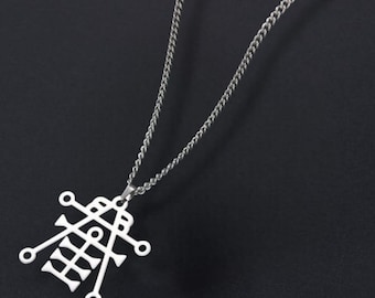 Silver Anubis Sigil Pendant – Egyptian God Occult Necklace