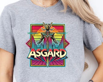 Retro Asgard T-Shirt: 80s Neon Norse Mythology Tee