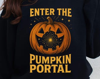 T-shirt d'Halloween Retro Pumpkin Portal : haut de costume de sorcière de science-fiction