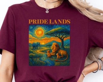 Van Gogh Style Lion King Print: Pride Lands Landscape Wall Art
