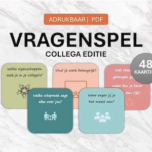 Juego de preguntas, preguntas de juego de cartas, preguntas de conversación, holandés