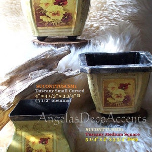 Tuscan Rustic Supplies, Containers, Options Start at 8 USD, Rust Yellow Plum, Mix Print Tins, Custom Arrangement, Gift Baskets, Rattan, MS5 image 3