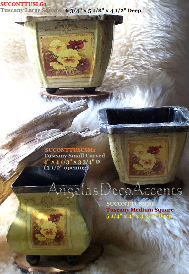 Tuscan Rustic Supplies, Containers, Options Start at 8 USD, Rust Yellow Plum, Mix Print Tins, Custom Arrangement, Gift Baskets, Rattan, MS5 image 3