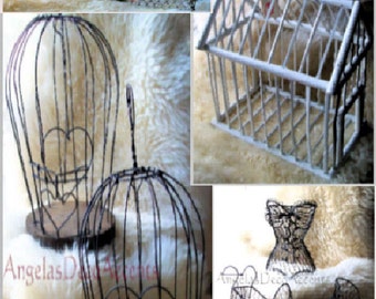 Vintage French Wire & Wood Containers or Supplies U Pick Starts at 8.50 USD~Chic Gift Baskets~Wire Novelties~Bird Cages~Custom Floral~#MS1