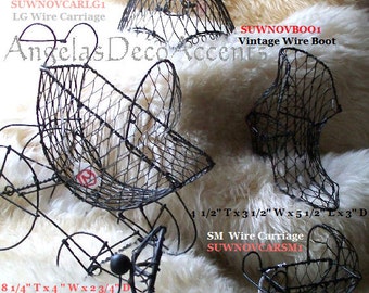 Vintage French Wire & Wood Containers or Supplies U Pick Starts at 8.50 USD~Chic Gift Baskets~Wire Novelties~Bird Cages~Custom Floral~#MS1