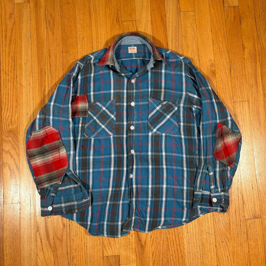 Chemise à Carreaux Vintage Big Mac - Flanelle De Coton Années 50 - Taille L