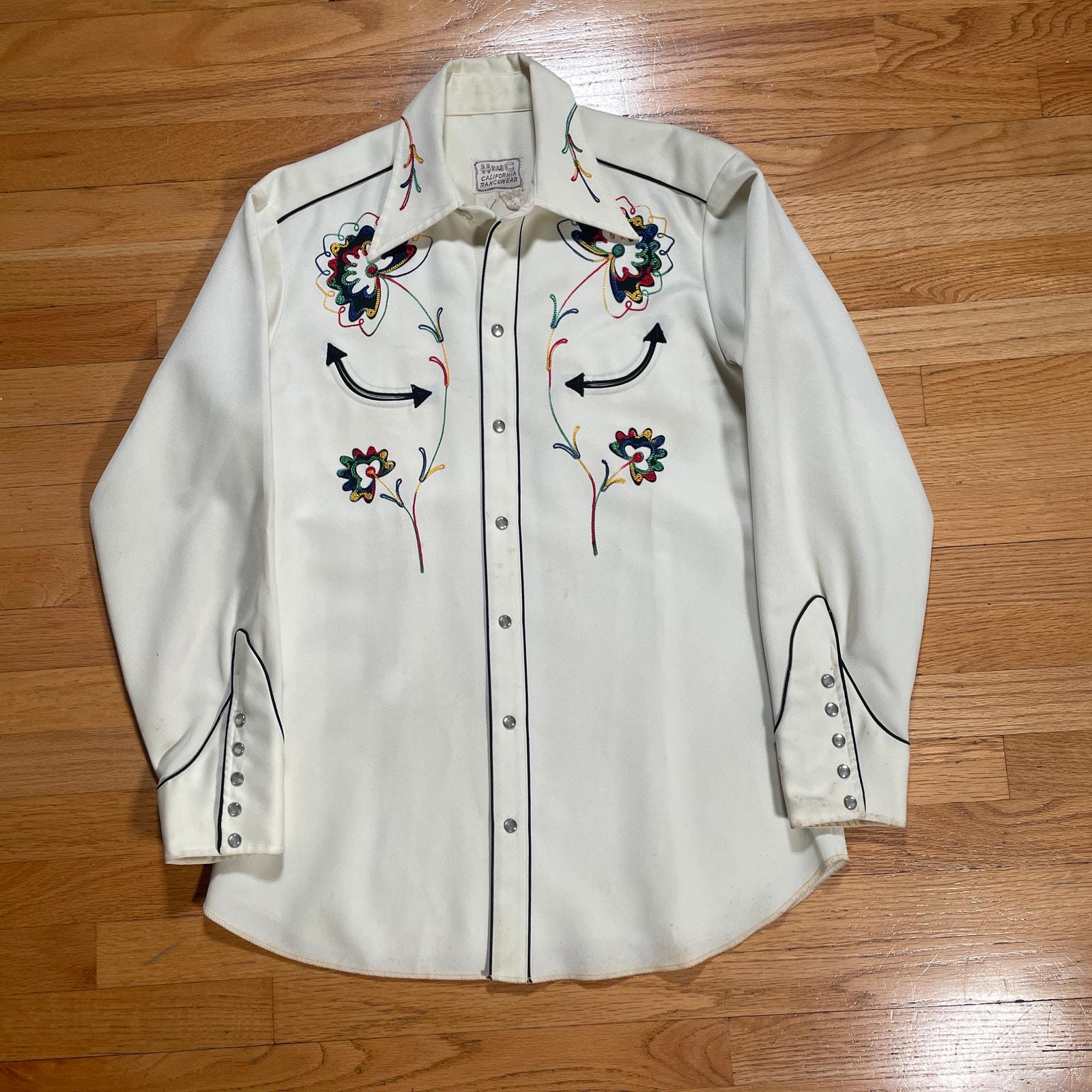 Vintage H Bar C Califnornia Ranchwear Embroidered Poly Western