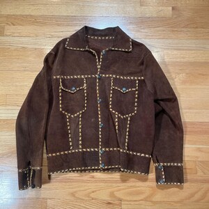 Vintage 70s Suede Leather Trucker Jacket - Etsy