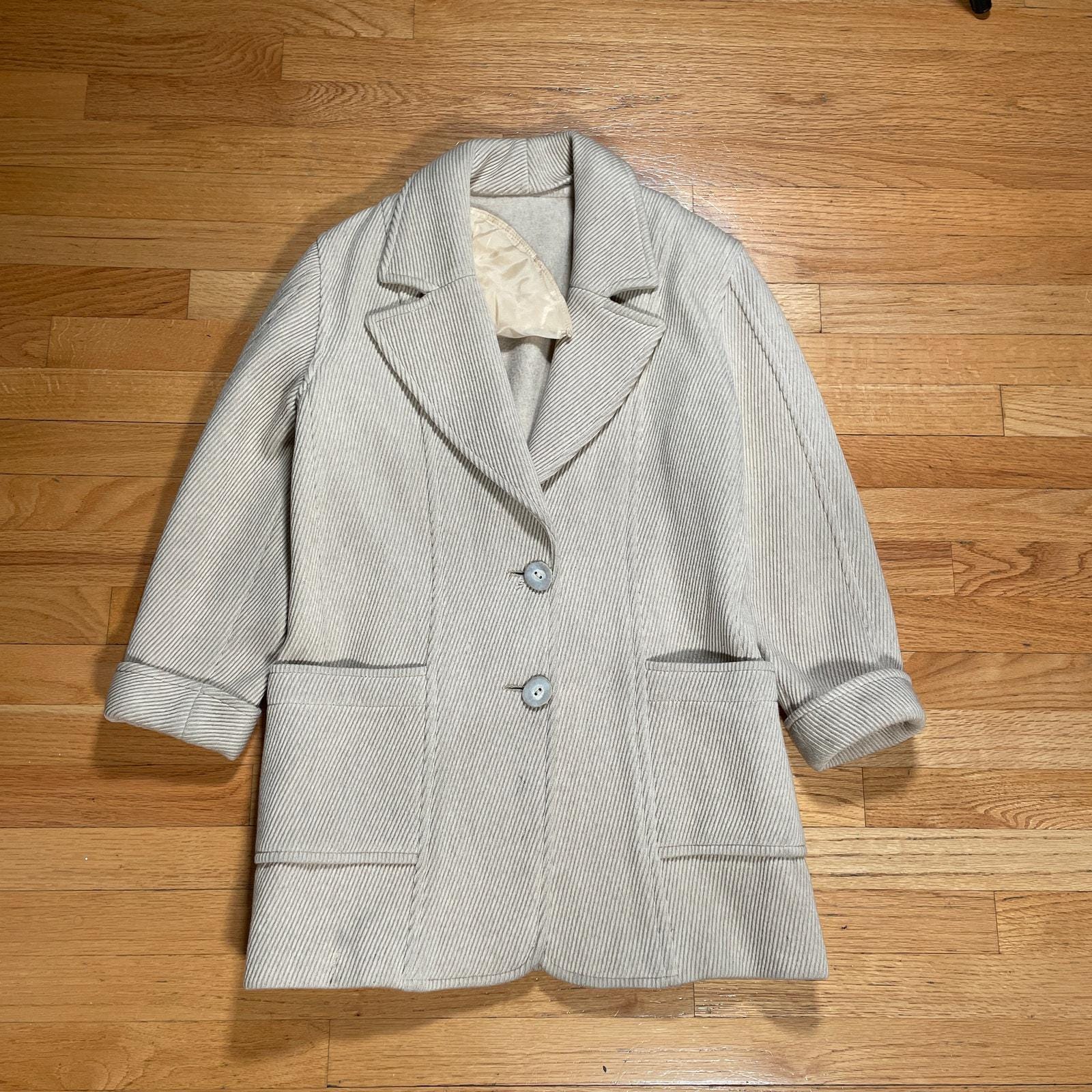 Chloé, Vintage Chloe Brand Cream Overcoat Wool Jacket